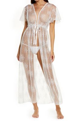Coquette Long Lace Robe in White