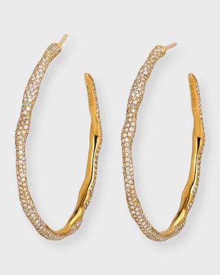 Coral Reef 18K Gold Hoop Earrings with Diamonds