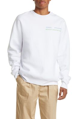Coral Studios Beach Sanitation Long Sleeve Graphic Tee in White