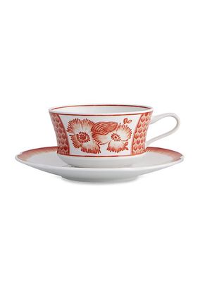 Coralina Porcelain Tea Cup & Saucer/Set of 4