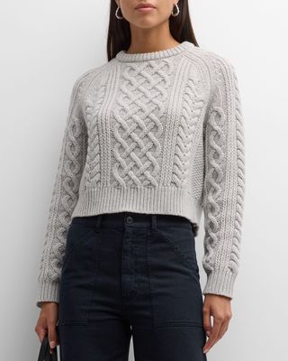 Coras Melange Cable Knit Crop Sweater