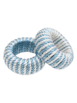 Cord Napkin Ring, Set of 4 - Light Blue - Light Blue