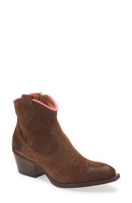 Cordani Provo Western Bootie in Brown Suede