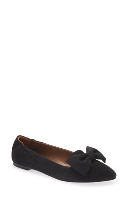 Cordani Vienna Pointed Toe Flat in Black Suede