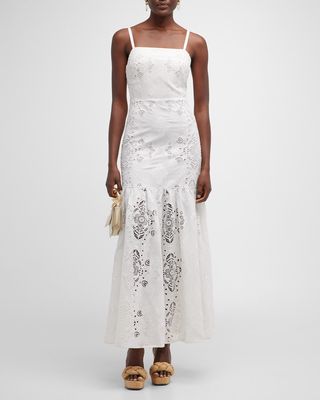 Cordelia Cotton Cutout Lace Maxi Dress