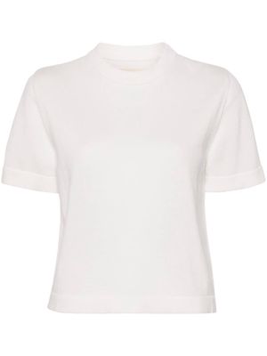 Cordera fine-knit cotton T-shirt - White