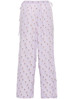 Cordera Lilla floral-print straight-leg trousers - Purple