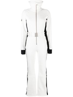 Cordova OTB logo-patch belted ski suit - White