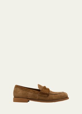 Corduroy Coin Penny Loafers