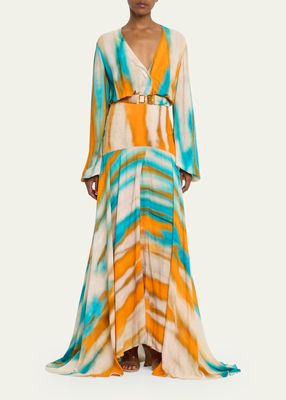 Corinne Abstract Tie-Dye Maxi Dress