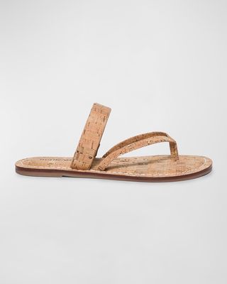 Cork Flat Thong Slide Sandals