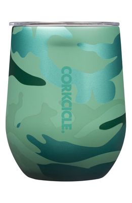 Corkcicle 12-Ounce Insulated Stemless Wine Tumbler in Jade Camo