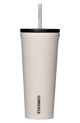 Corkcicle 24-Ounce Insulated Cup with Straw in Latte