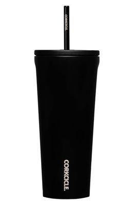 Corkcicle 24-Ounce Insulated Cup with Straw in Matte Black