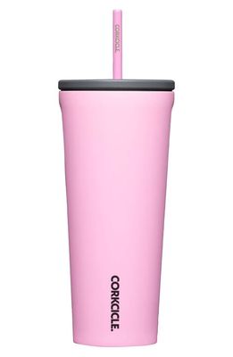 Corkcicle 24-Ounce Insulated Cup with Straw in Sun-Soaked Pink