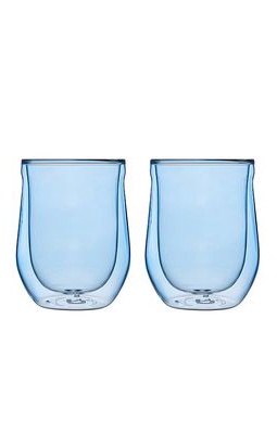 Corkcicle Glass Stemless Cup Double Pack in Blue.
