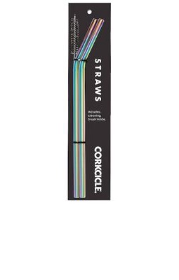 Corkcicle Straw Set in Blue.