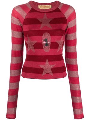 CORMIO Andrea striped wool-blend jumper - Pink