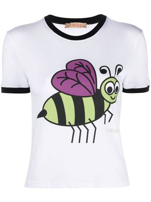 CORMIO bee-print cotton T-shirt - White