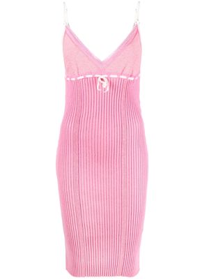CORMIO bow-detail knitted midi dress - Pink
