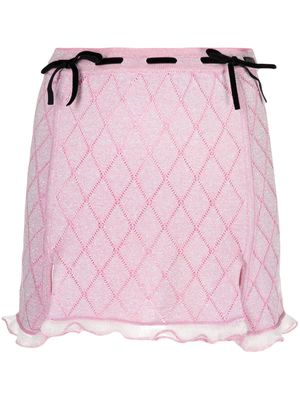 CORMIO bow-detail knitted skirt - Pink