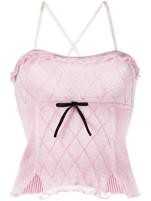 CORMIO bow-detailed knitted top - Pink