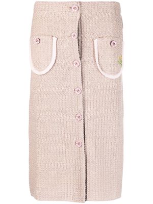 CORMIO buttoned detailed midi skirt - Pink