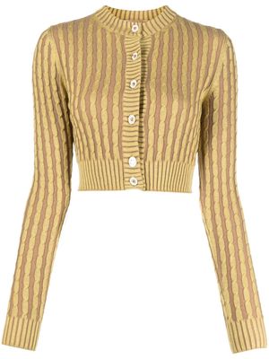 CORMIO cable-knit cropped cardigan - Yellow
