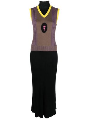 CORMIO colour-block knit dress - Brown