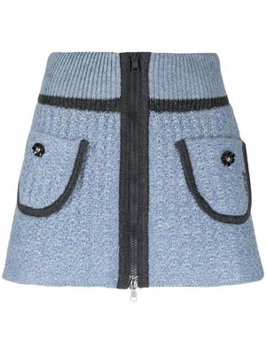CORMIO floral-embroidery knitted miniskirt - Blue