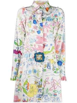 CORMIO floral-print belted shirtdress - White