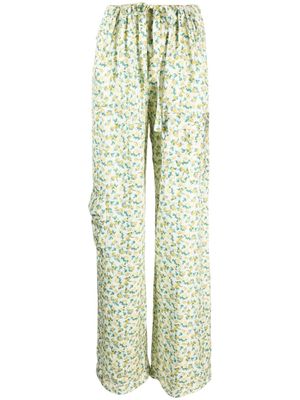 CORMIO floral-print drawstring-waist trousers - Yellow