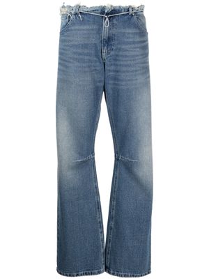 CORMIO frayed straight-leg cotton jeans - Blue