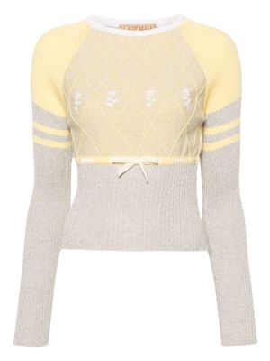 CORMIO Hannelore floral-embroidered jumper - Yellow