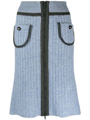 CORMIO knee-length knitted skirt - Blue