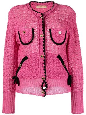 CORMIO Ludovica bow-detail crochet cardigan - Pink