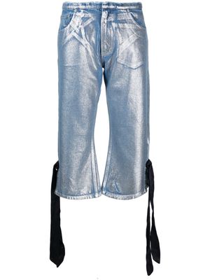 CORMIO metallic-effect cropped jeans - Blue
