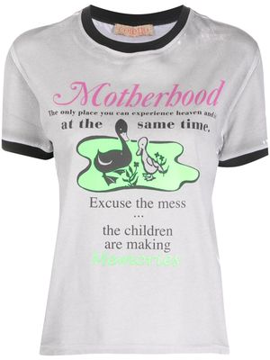 CORMIO Motherhood-print cotton T-shirt - Grey