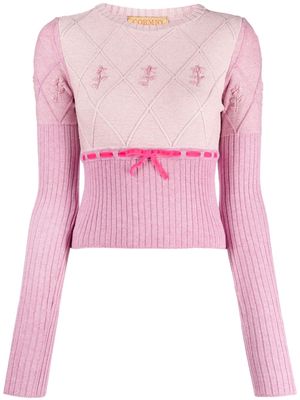 CORMIO Oma floral-embroidery jumper - Pink