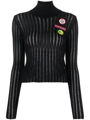 CORMIO patch-detail high neck jumper - Black