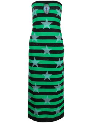 CORMIO star-print knitted maxi dress - Green