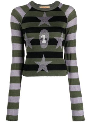 CORMIO striped wool-blend jumper - Green