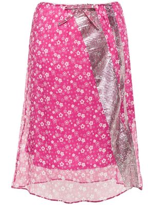 CORMIO Tara silk midi skirt - Pink