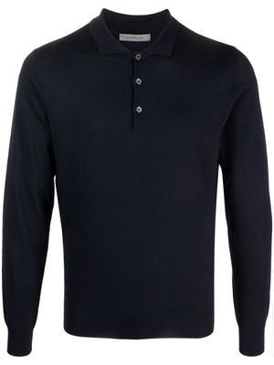 Corneliani 120's virgin wool polo shirt - Blue