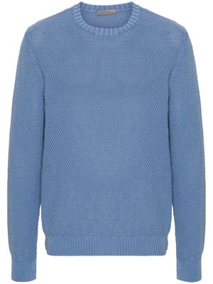 Corneliani basket-weave cotton jumper - Blue