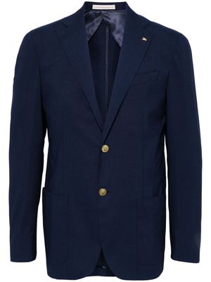 Corneliani brooch-detail single-breasted blazer - Blue