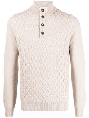 Corneliani cable-knit long-sleeve jumper - Neutrals