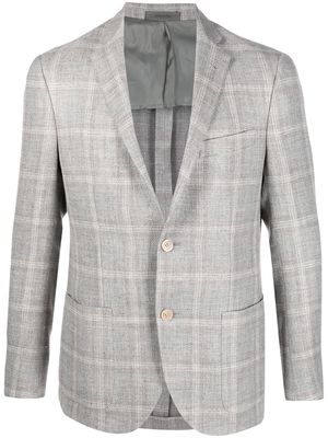 Corneliani check-print single-breasted blazer - Grey