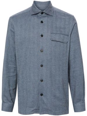 Corneliani classic-collar cotton overshirt - Blue