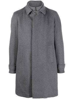 Corneliani concealed-fastening layered coat - Grey